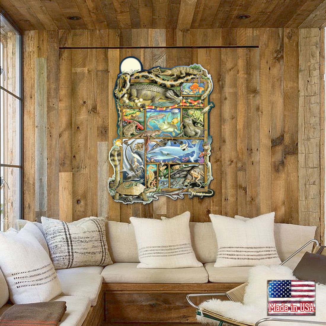 Reptiles Fish Amphibians Whimsical Wall Art by Laura Seeley - Love Family Kids Decor - 8513011-LS