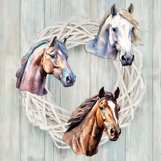 Horses Decorative Wooden Clip-on Ornaments Set of 3 by G. Debrekht - Christmas Decor - 8091039C-S3
