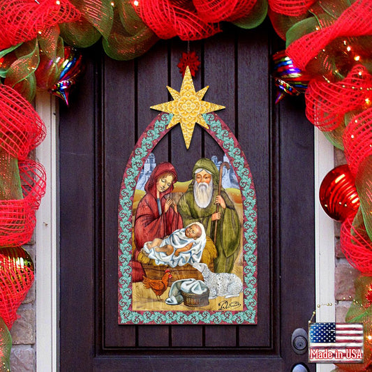Nativity Manger Star Nativity Door Decor by G. DeBrekht - Nativity Holiday Decor - 8121301H