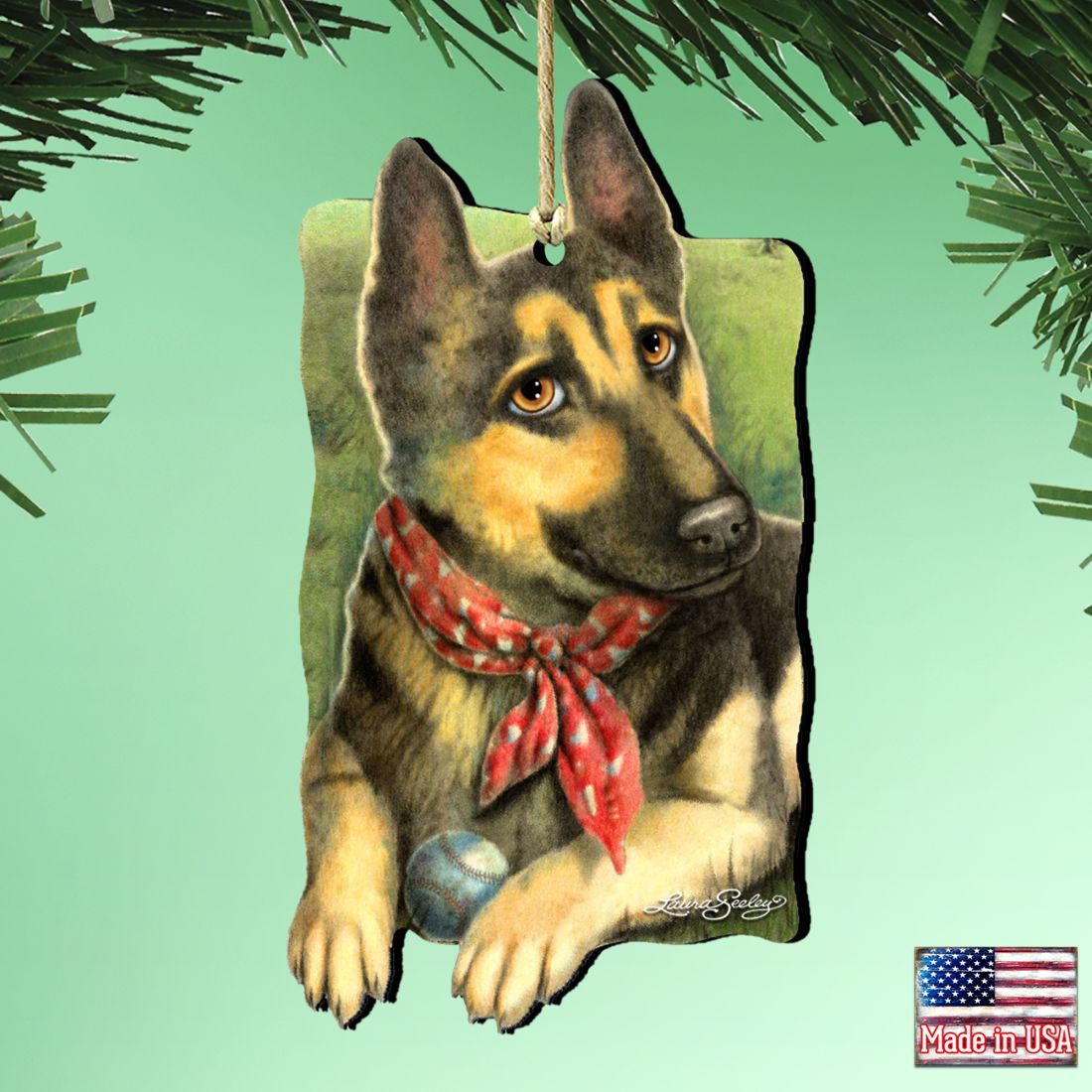 Spring Training Wooden Ornaments Pets by Laura Seeley - Pets Dog and Cats Decor - 8511015-LS