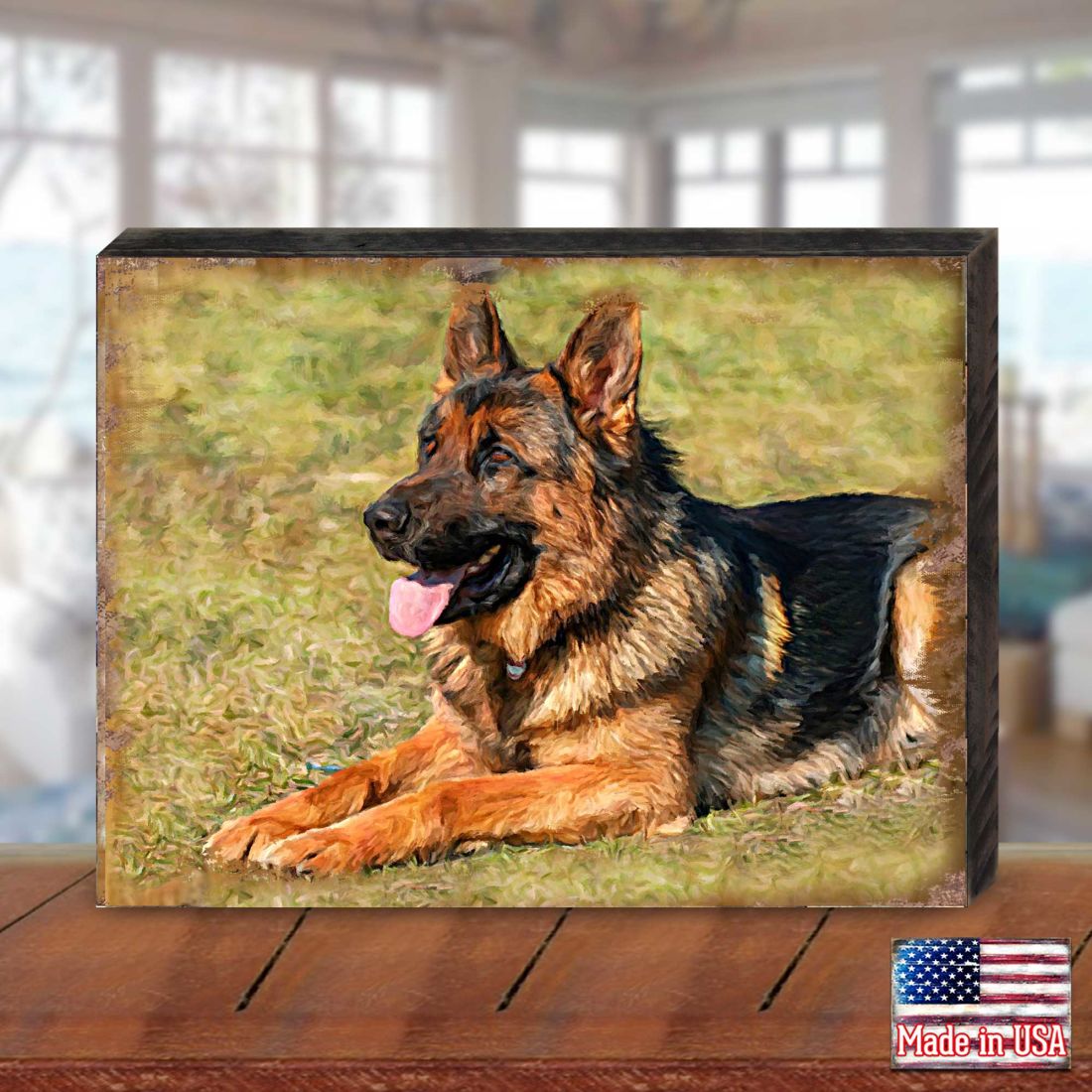 German Shepherd Art Wooden Wall Art by Nature Wonders - Pets Dog and Cats Decor - 95346B