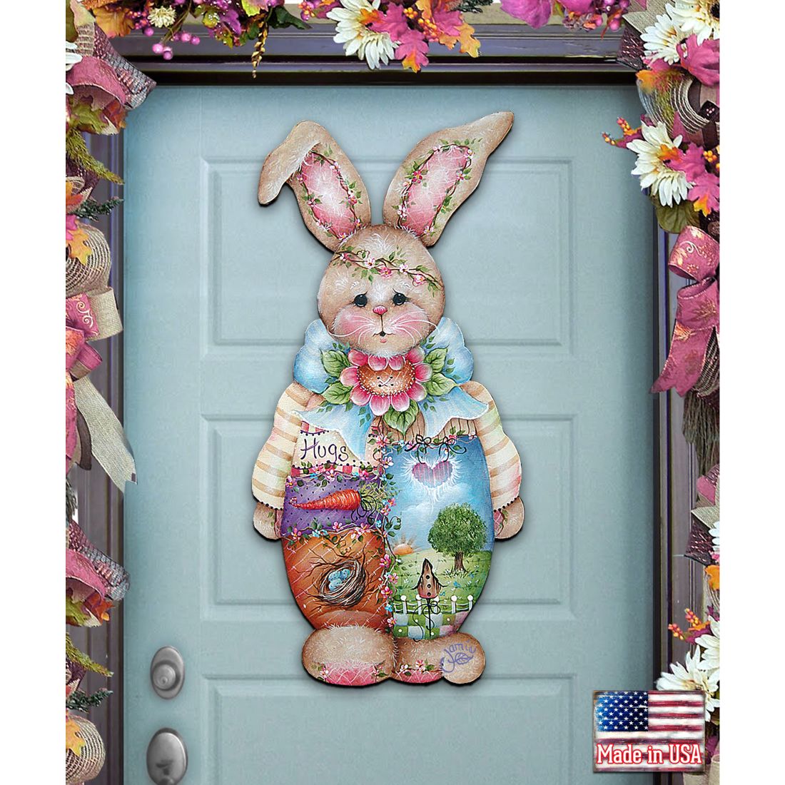 Bella Bunny Easter Door Decor by Jamie Mills-Price - Easter Spring Decor - 8457601H
