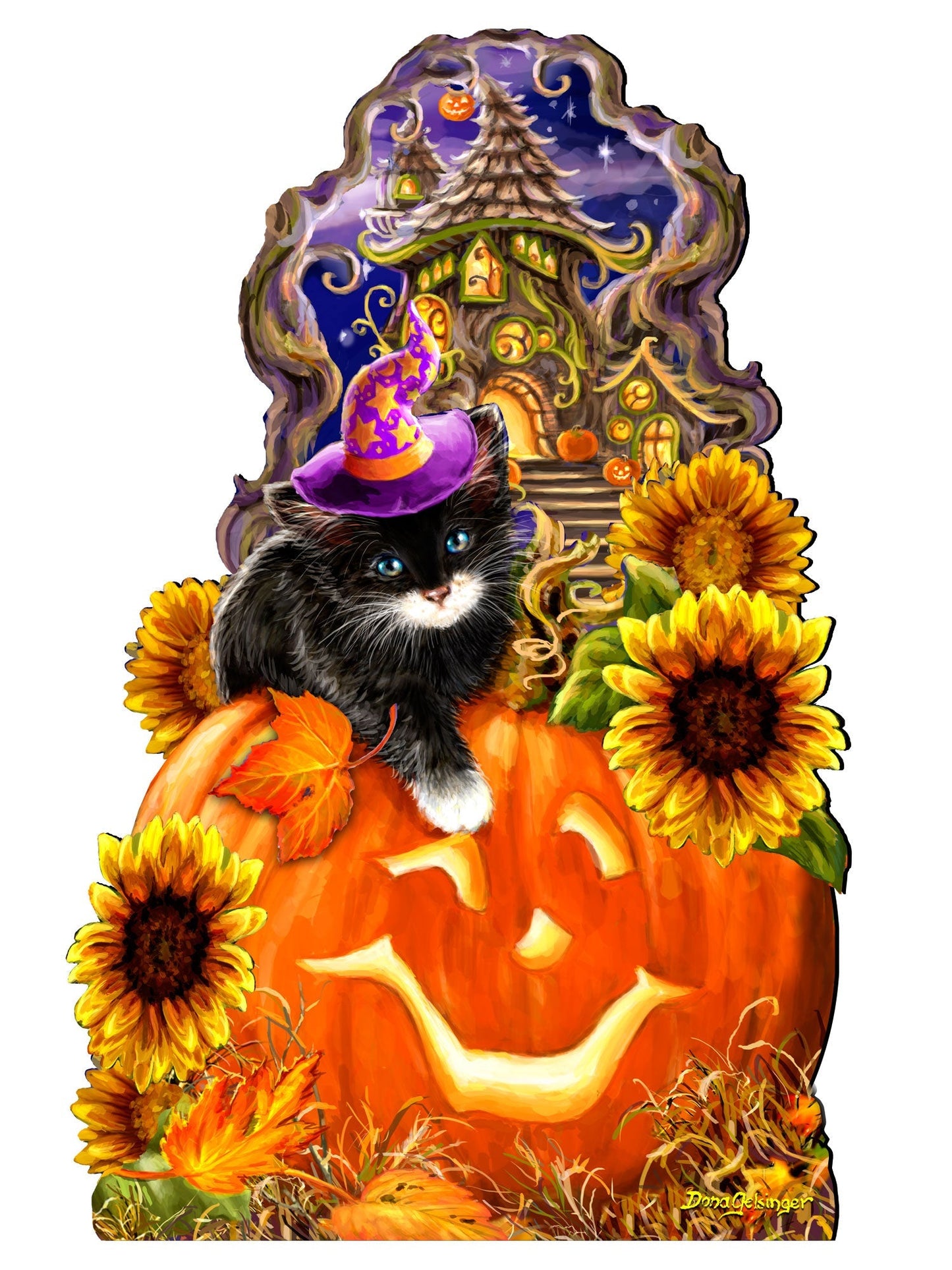 Halloween Kitten Door Decor by D. Gelsinger - Thanksgiving Halloween Decor - 8461066H-DG