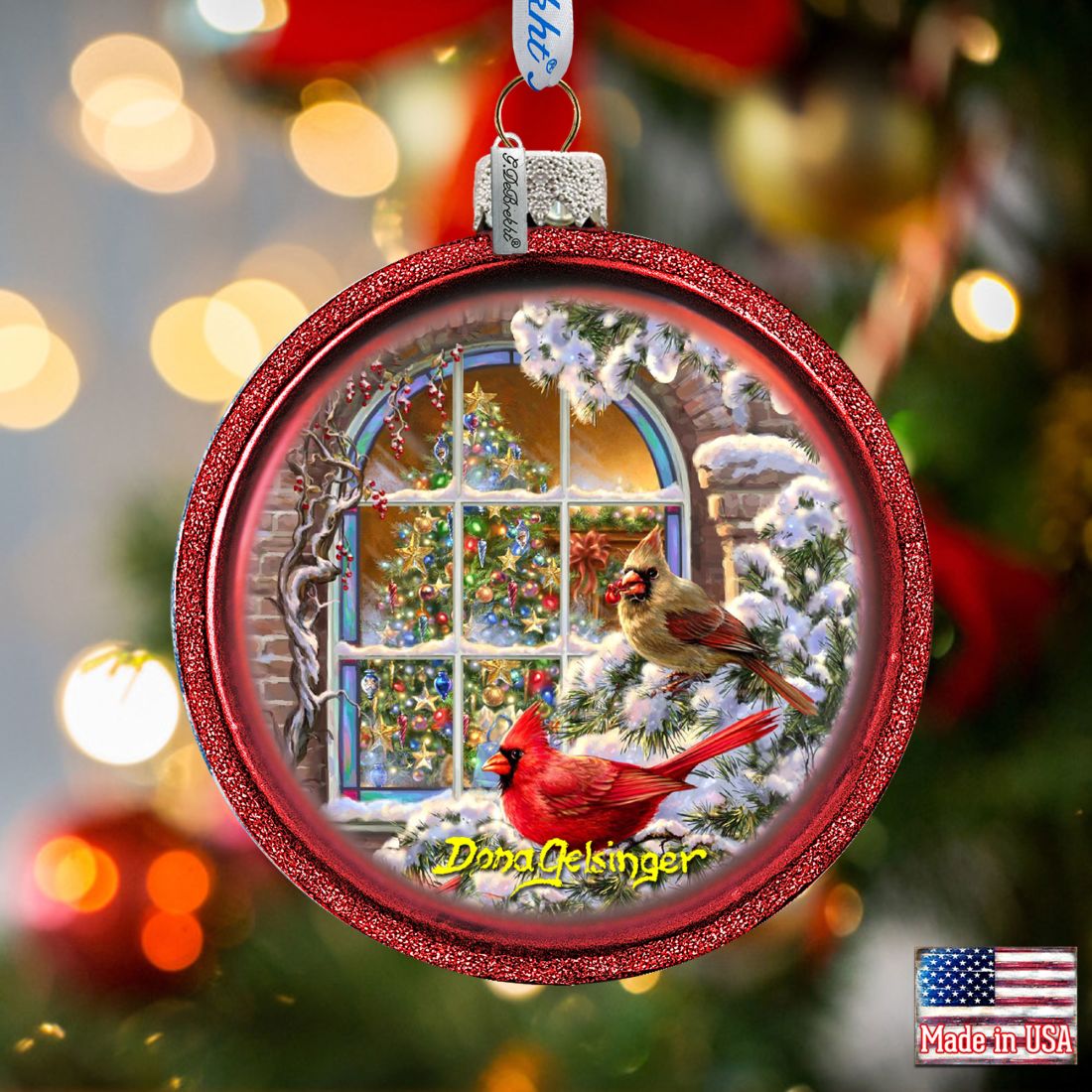 Winter Birds Glass Ornament Set of 3 by D. Gelsinger - Christmas Decor - 73746-S3-DG