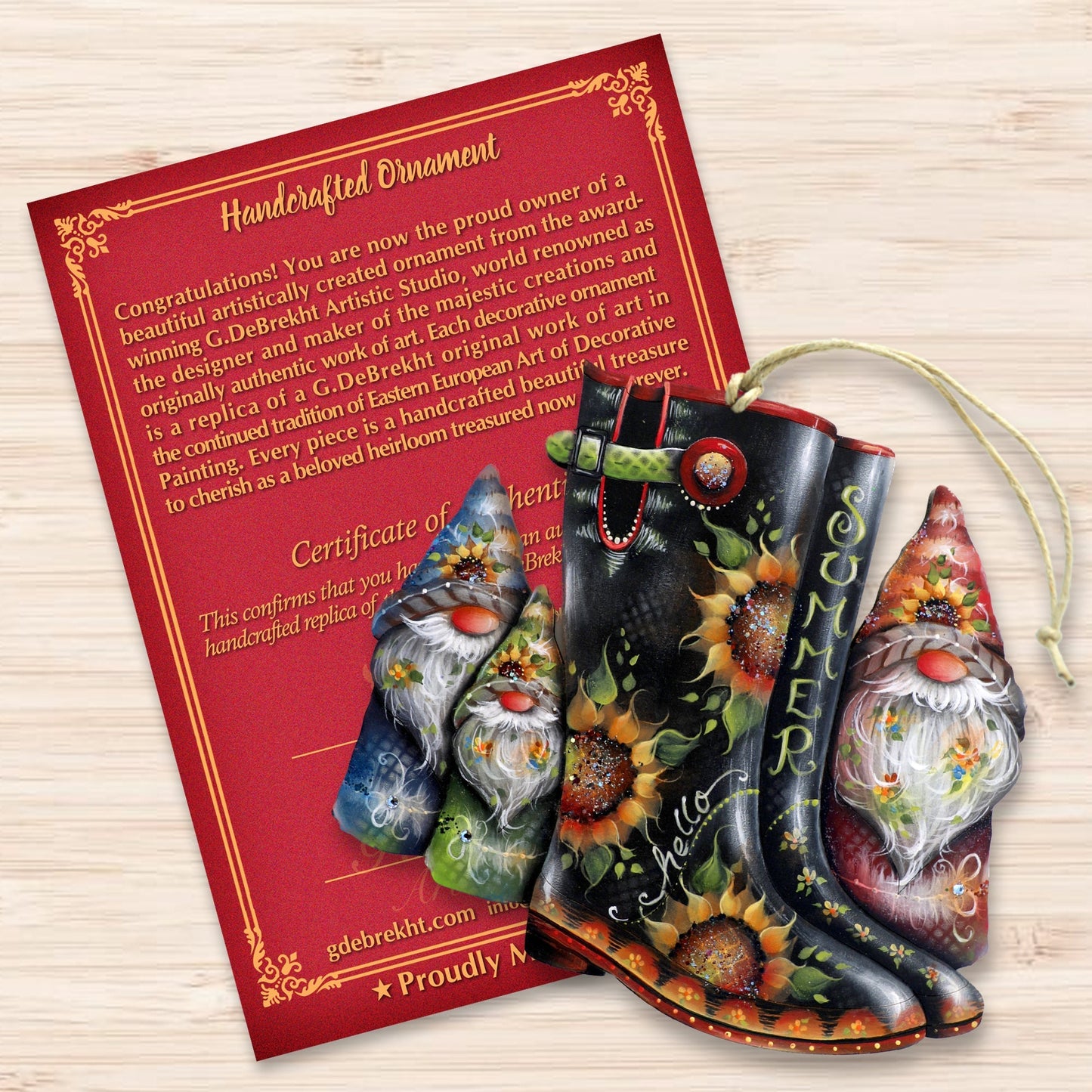 Hello Summer Boots Wooden Ornaments by Jamie Mills-Price Love Kids Family Decor - 8611062-3-MP