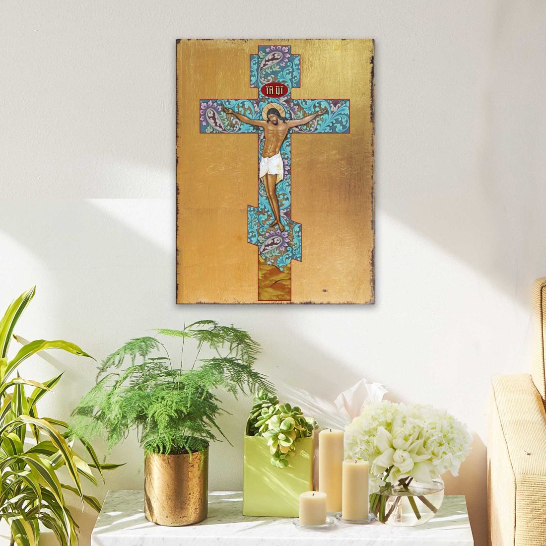 Of Jesus Christ Wooden Gold Plated Religious Christian Sacred Icon - Inspirational Icon Decor - 85030