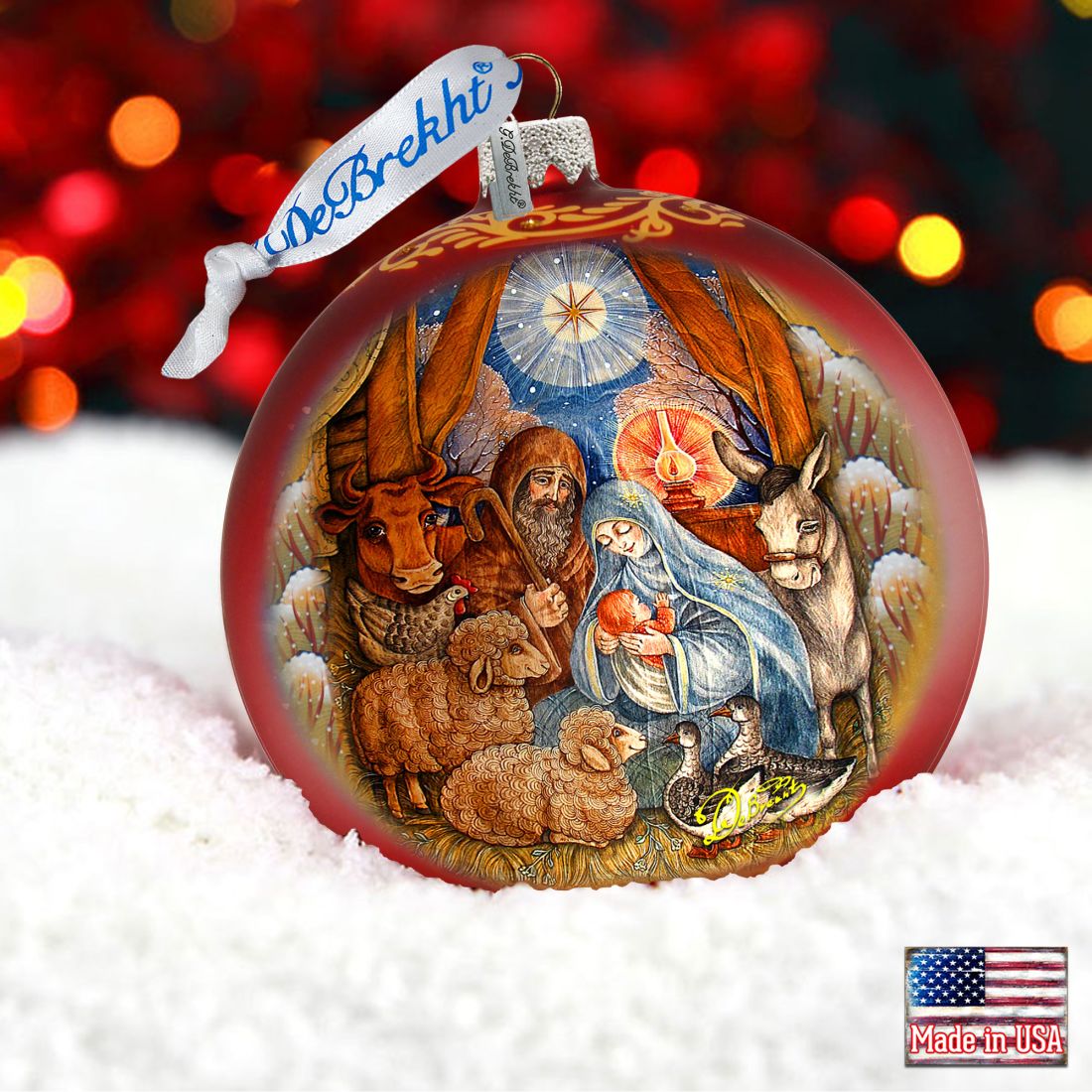The Birth of the Bright Star Glass Ornament Limited Edition by G. DeBrekht - Nativity Holiday Decor - 73917