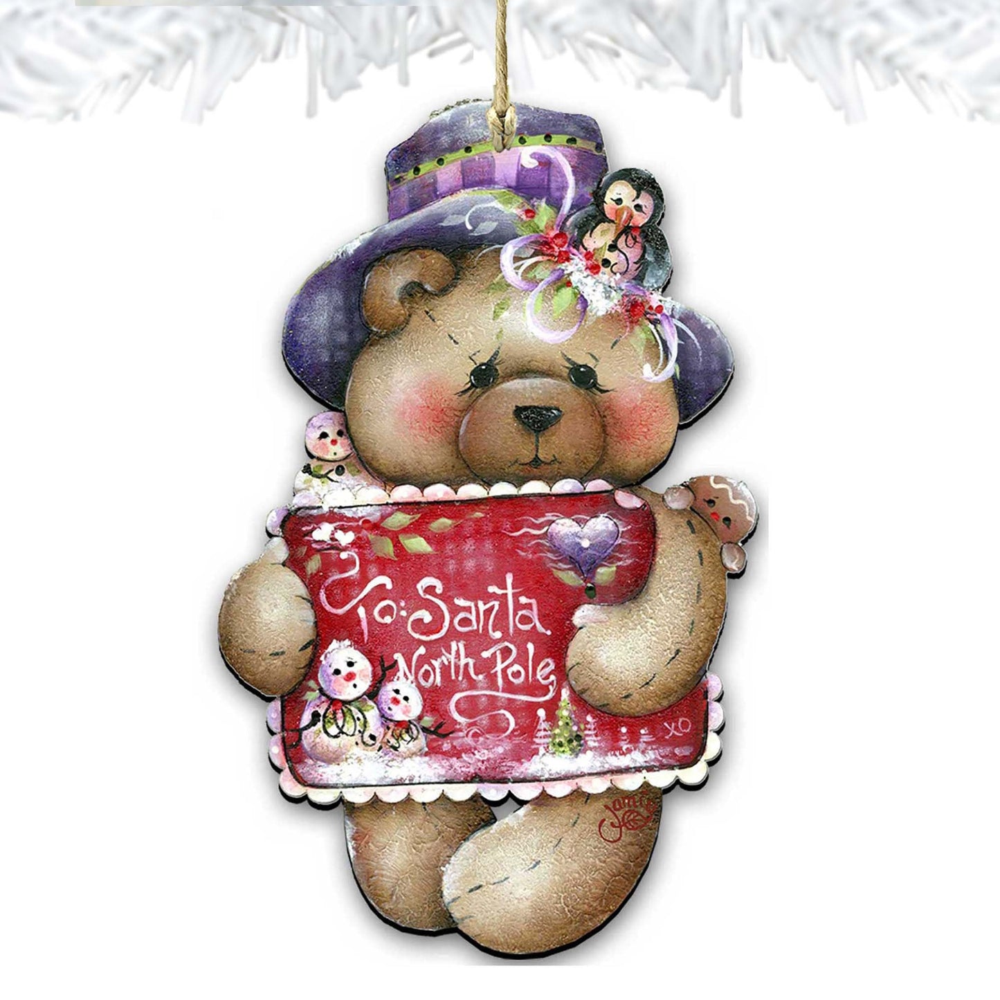 To Santa with Love Wooden Ornaments by Jamie Mills-Price - Christmas Decor - 8457510