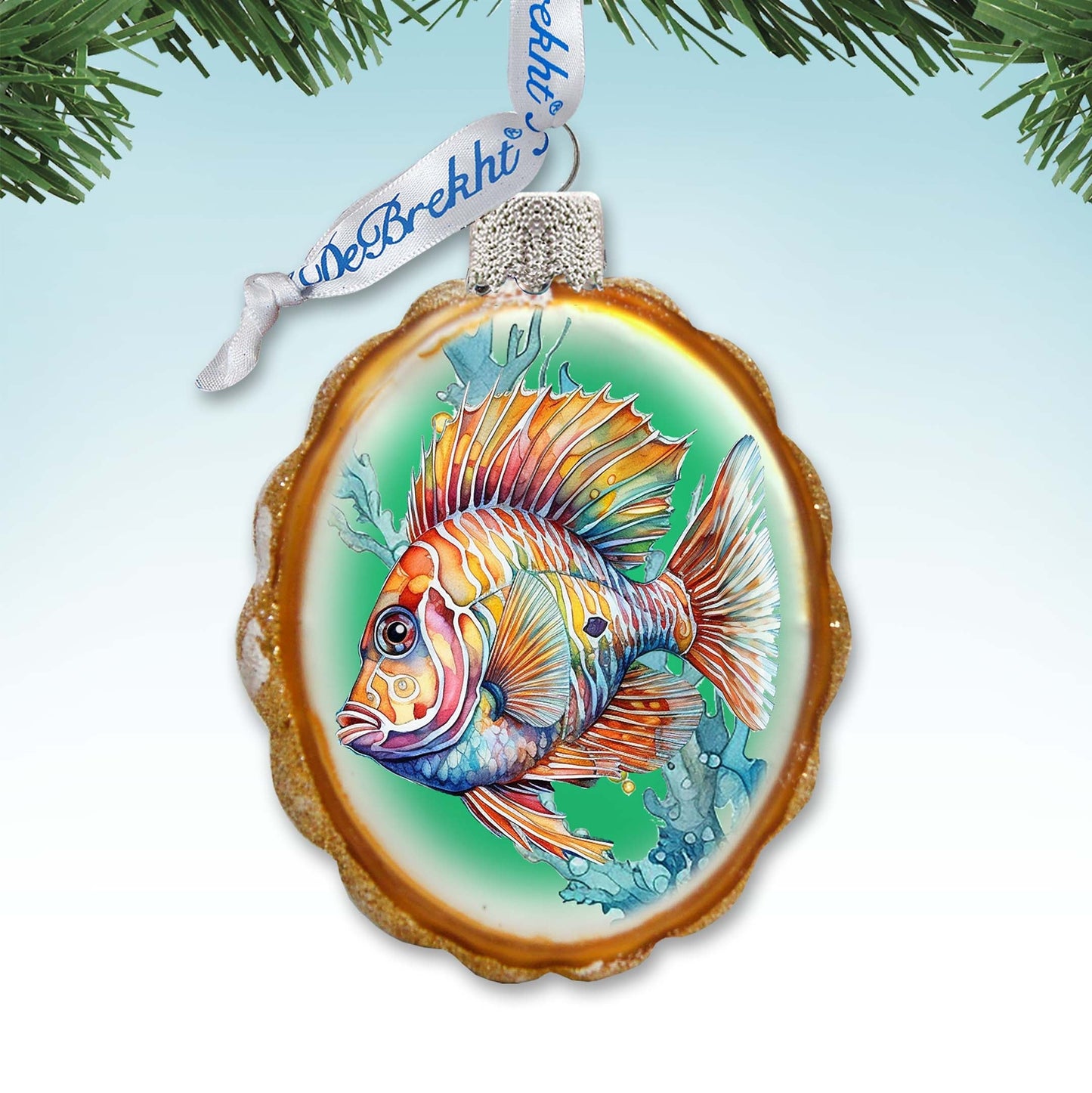Coastal Decorations - Tropical Fish Keepsake Glass Ornaments by G. Debrekht - Christmas Decor - 777407
