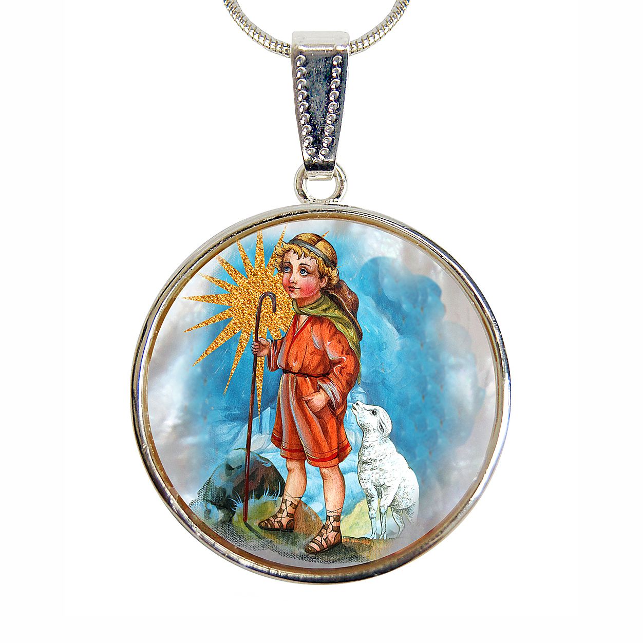 Silver Plated Mother of Pearl Necklace Jewelry - 43045