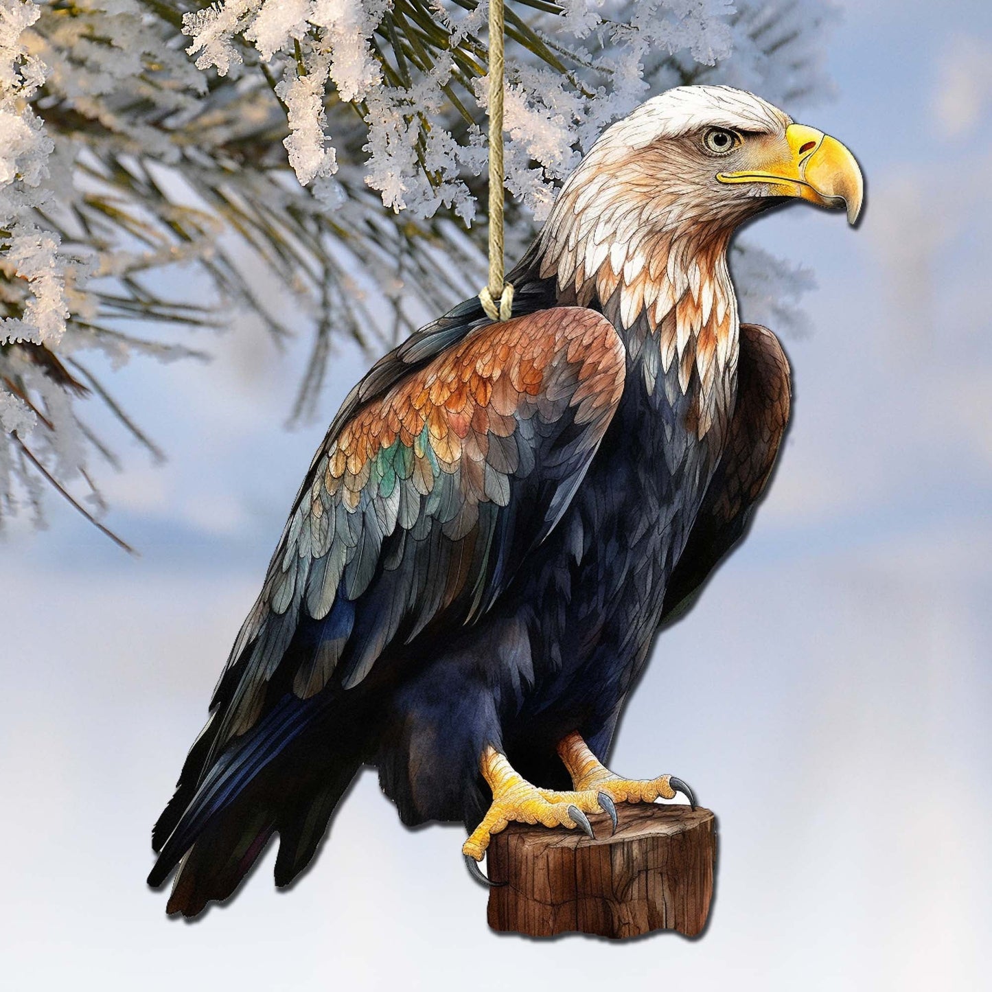 Bald Eagle Charm Wooden Ornaments by G.Debrekht - Wildlife Holiday Decor - 8710101-4