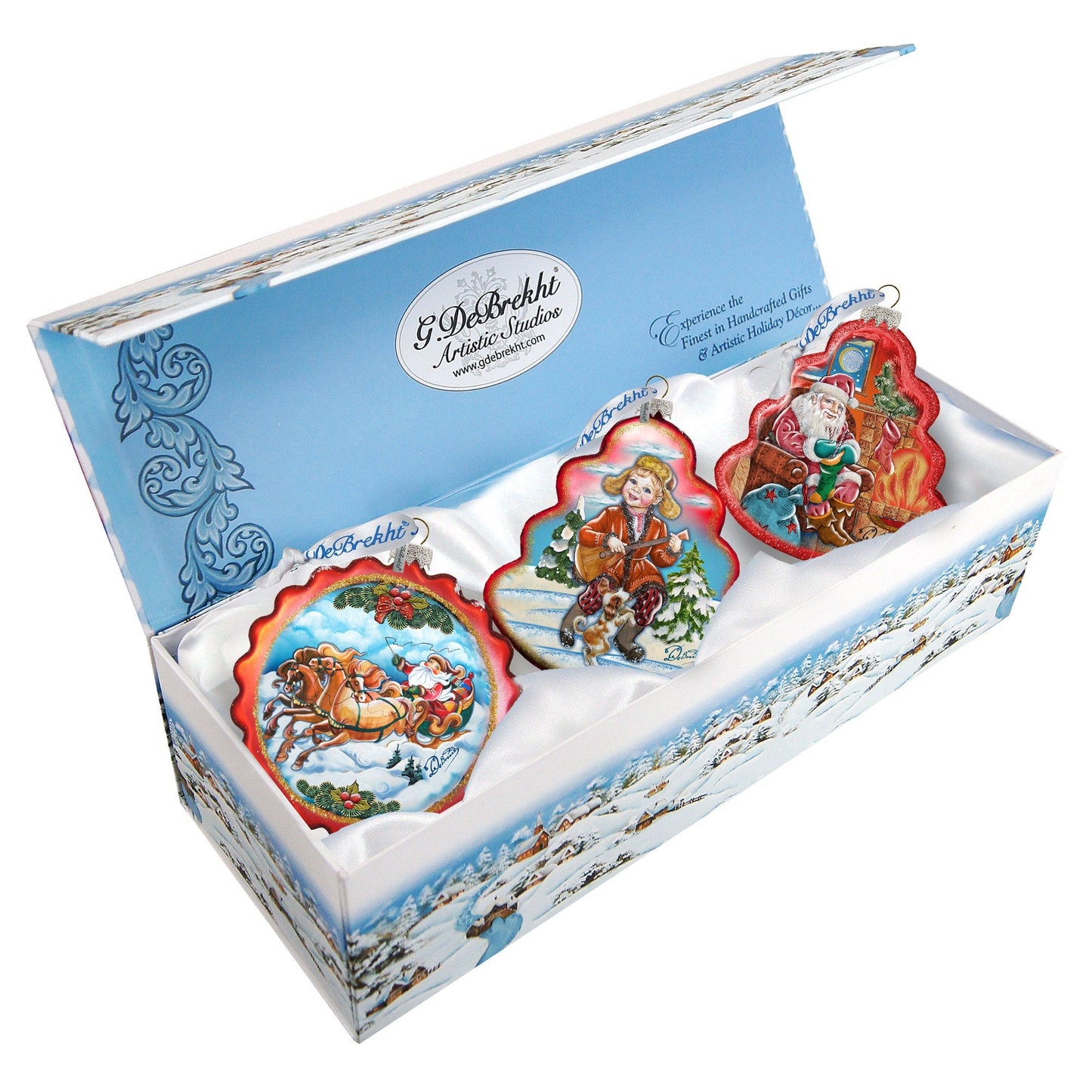 Christmas Glass Ornament Set of 3 by G. DeBrekht - Christmas Decor - 75103-B3