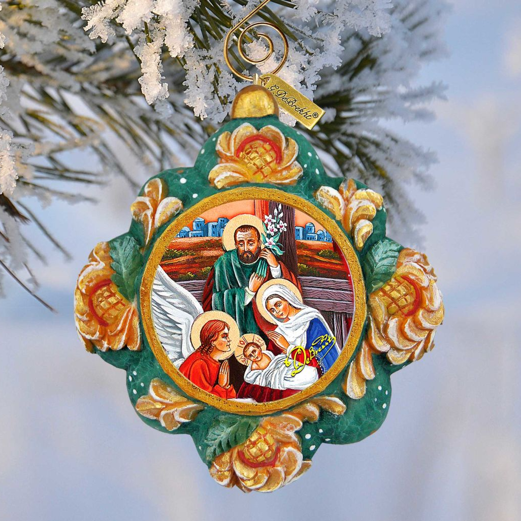 Nativity Sculpted Hand-Painted Christmas Ornament by G. DeBrekht - Nativity Holiday Decor - 6102518