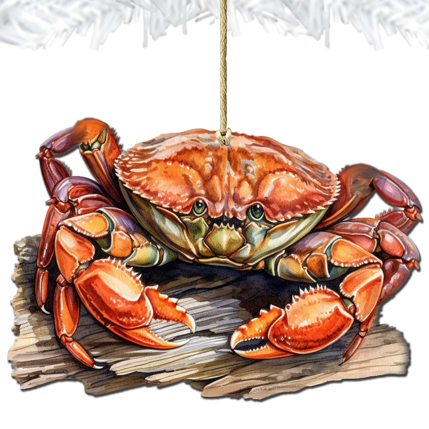 Alaskan Charming Crab Wooden Ornaments by G.Debrekht - Wildlife Holiday Decor - 8710121-2