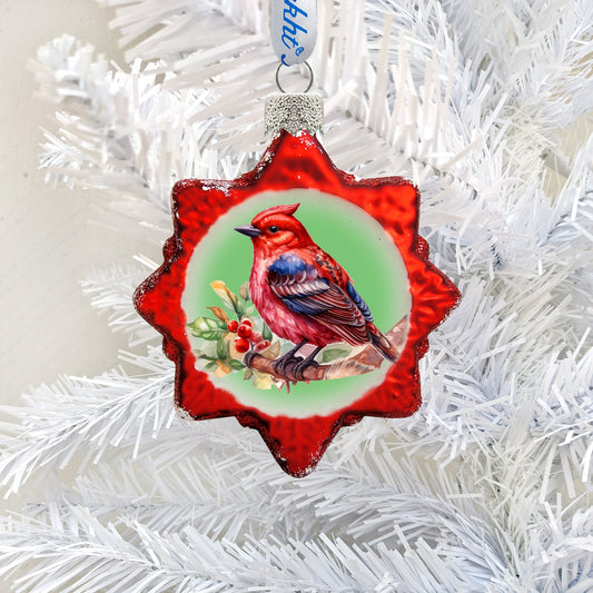 Red Bird Mercury Glass Ornaments by G. Debrekht - Wildlife Holiday Decor - 776004