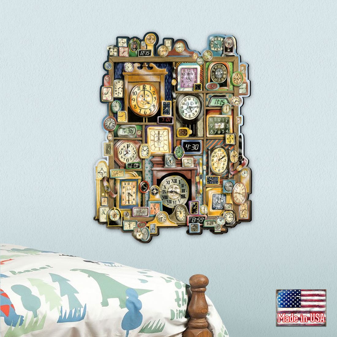 Telling Time Whimsical Wall Art by Laura Seeley - Love Family Kids Decor - 8513014-LS