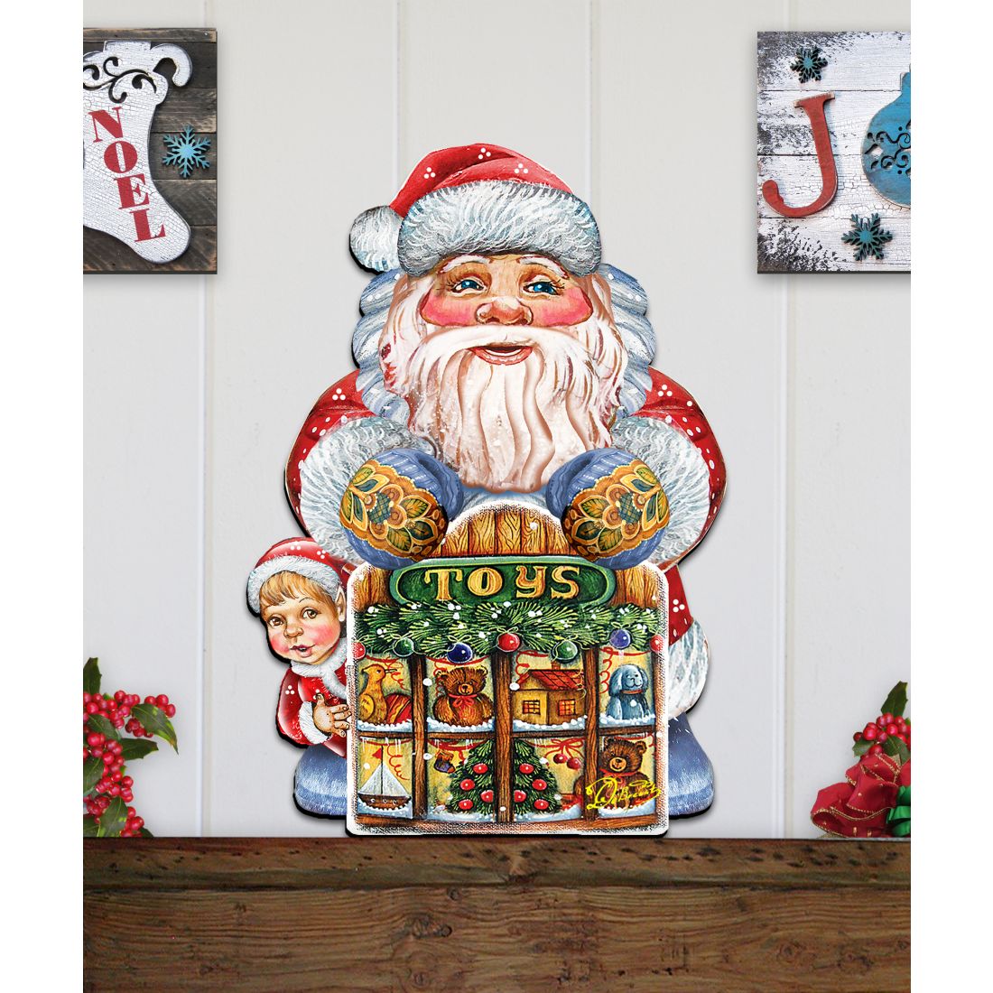 Toy Shop Santa Christmas Door Decor by G. DeBrekht - Christmas Santa Snowman Decor - 8119172H