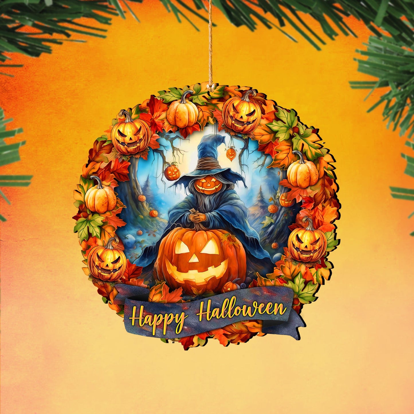 Happy Halloween Wreath Ornaments by G. Debrekht  - Halloween Decor - 8652821