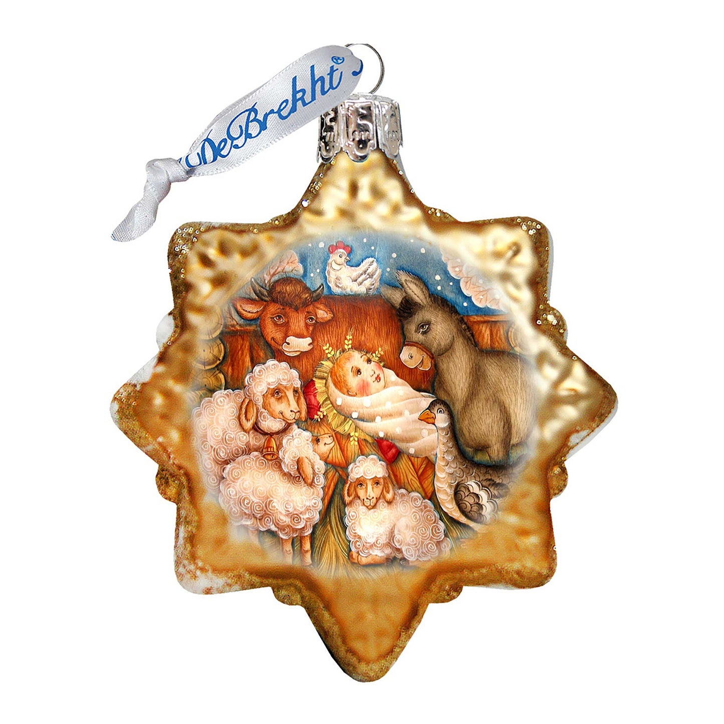 Village Nativity Mercury Glass Ornament by G. DeBrekht - Nativity Holiday Décor - 773031