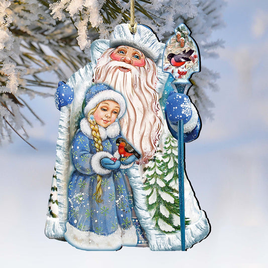 Classic Christmas Wooden Ornaments by G. DeBrekht - Christmas Santa Snowman Decor - 8111410