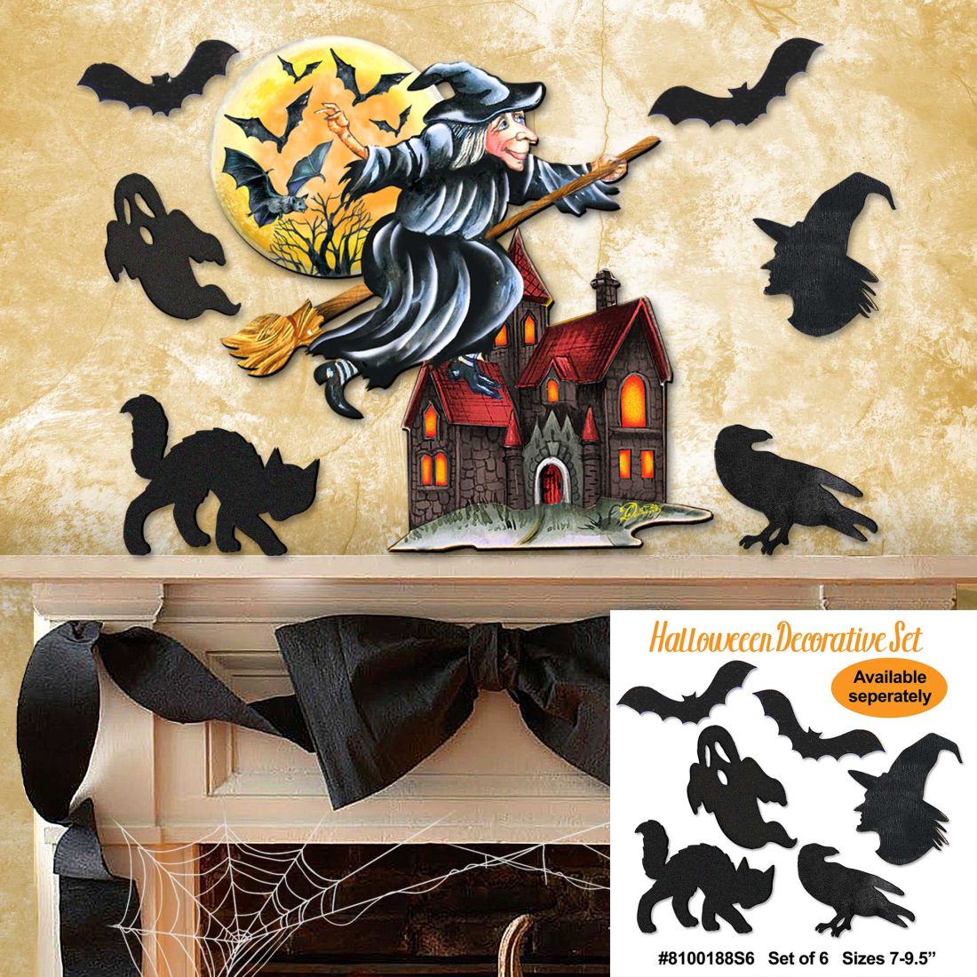Witch Halloween Door Decor by G. DeBrekht - Thanksgiving Halloween Decor - 8114010H