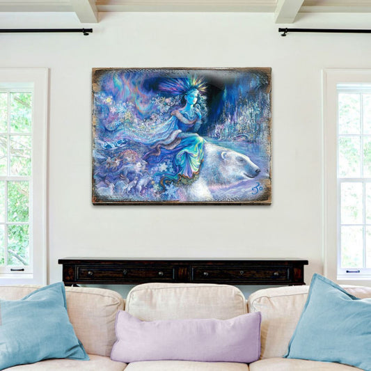 Polar Princess Fantasy Wooden Wall Art by Josephine Wall - Fantasy Decor - 852126-JW