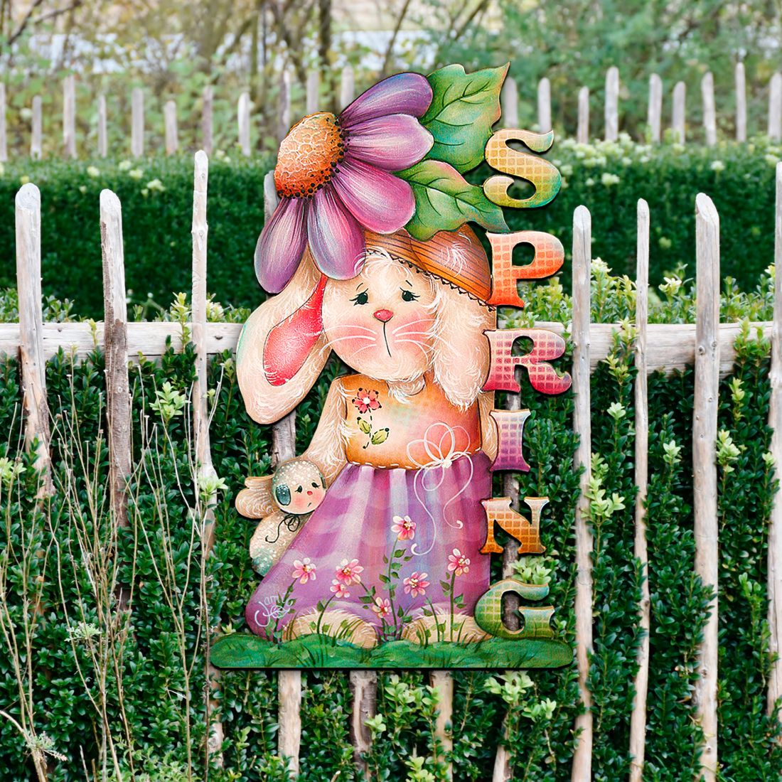 Bunny Decorative Easter Door Decor by Jamie Mills-Price - Easter Spring Decor - 8457604H