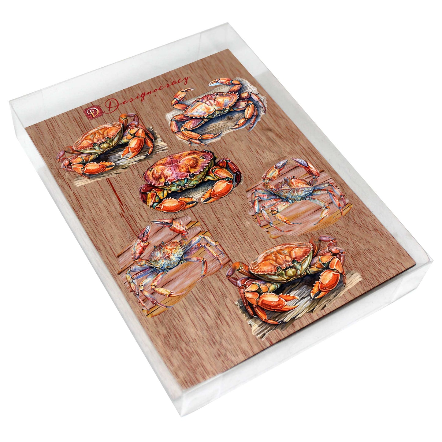 Crabs of the Wild Decorative Wooden Magnets Set of 6 by G. Debrekht - Wildlife Decor - 8090121G-S6