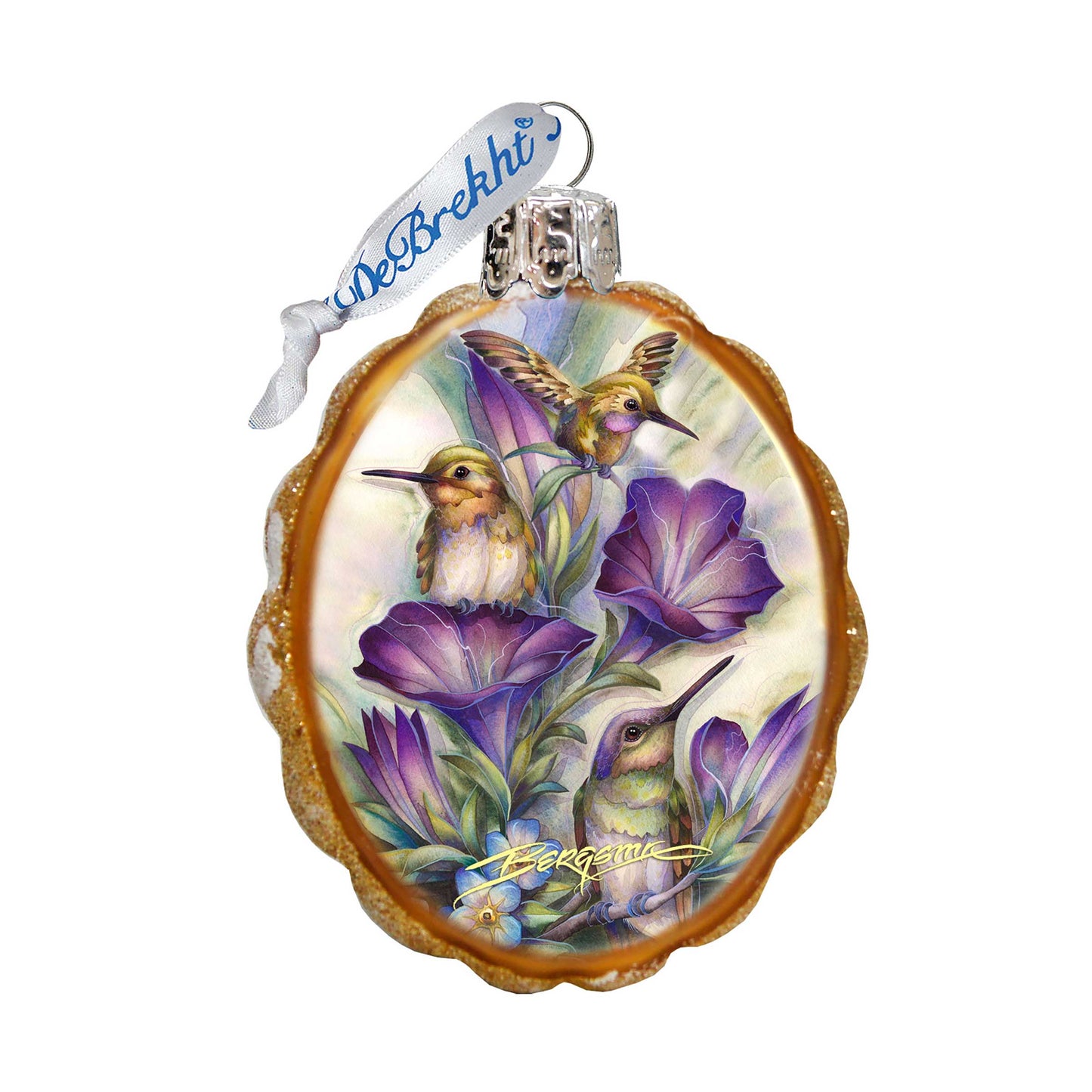 Everlasting Friendship Hummingbird Mercury Glass Ornament by J. Bergsma - Wildlife Holiday Decor - 7783936-JB