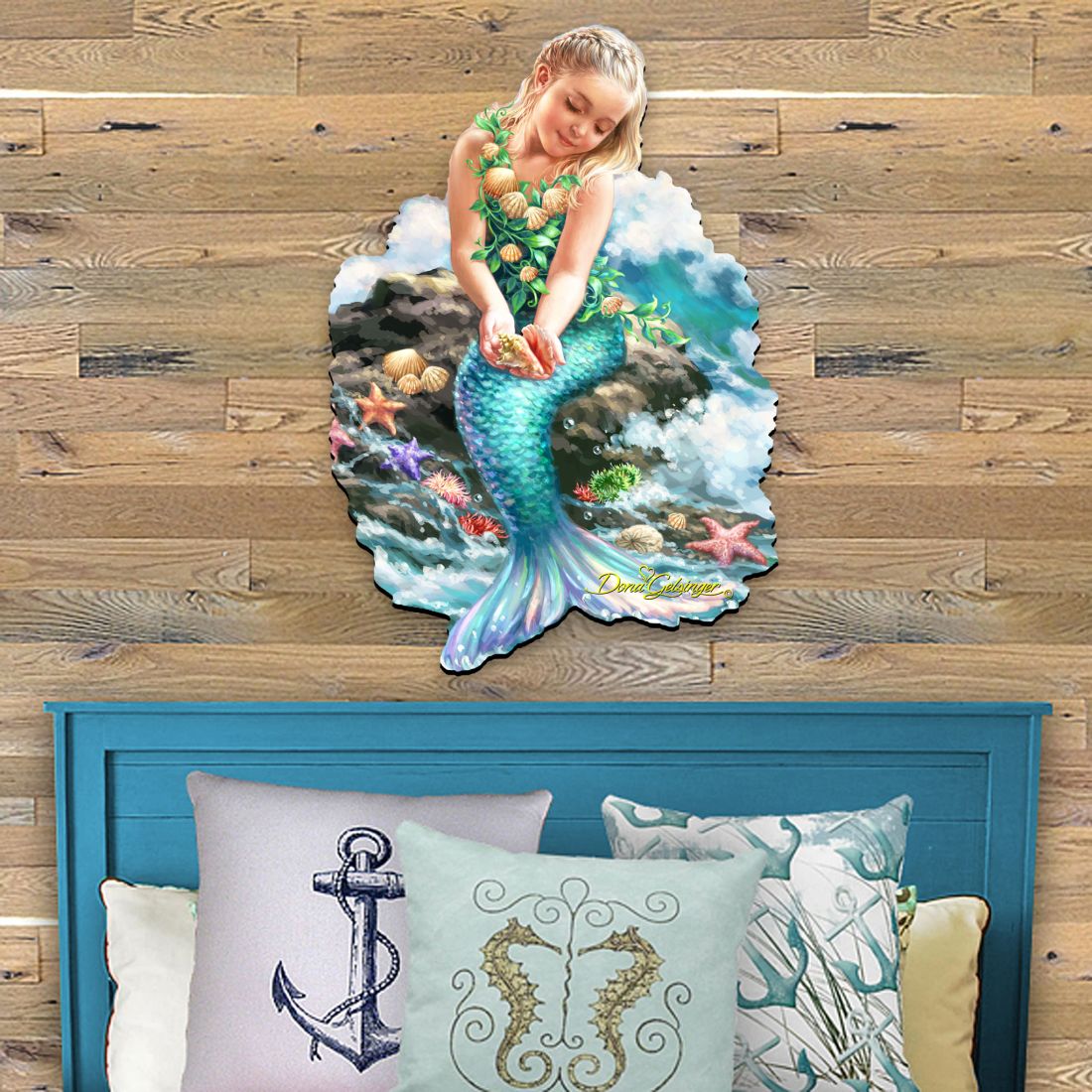 Mermaid Coastal Door Decor by D. Gelsinger - Coastal Holiday Decor - 8141112H-1611