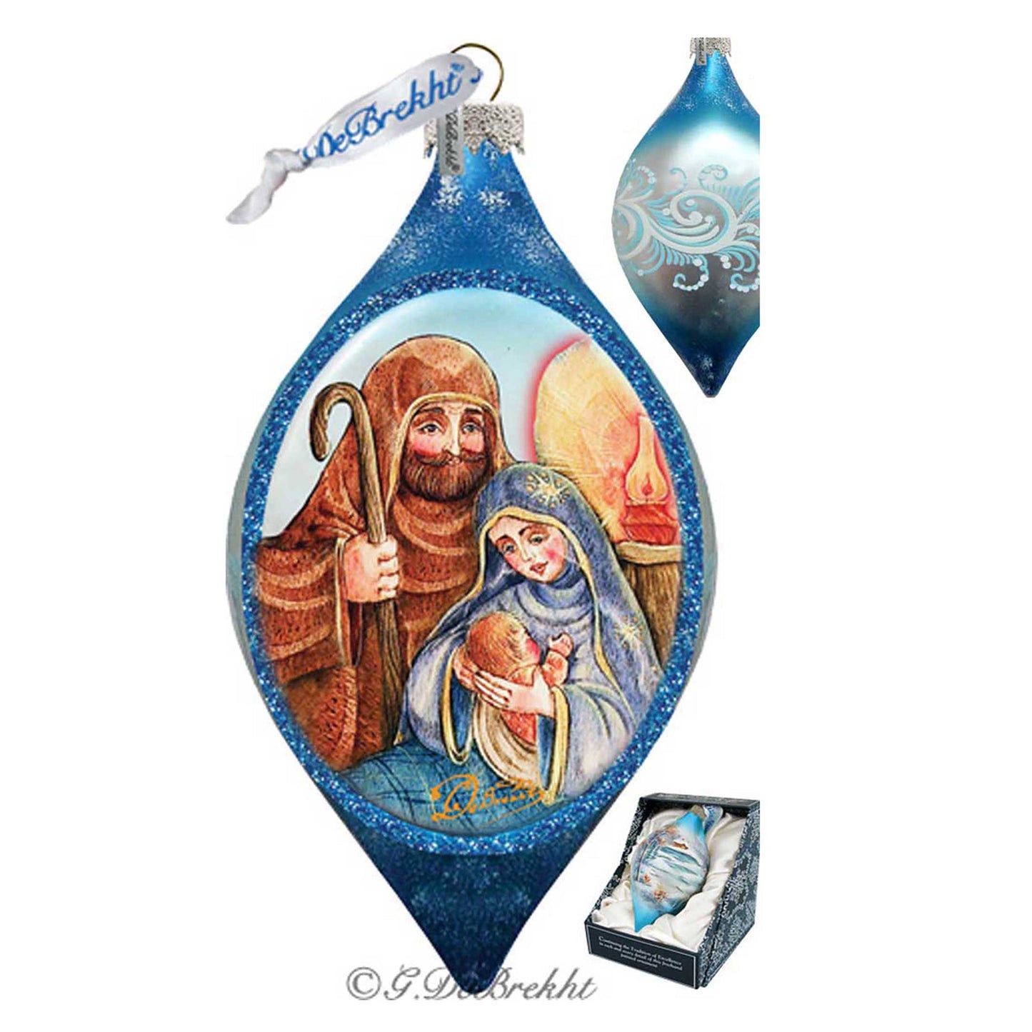 Nativity Drop Glass Ornament by G. DeBrekht - Nativity Holiday Decor - 757-021
