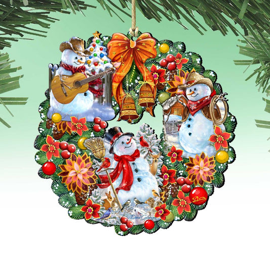 Western Snowy Wreath Wooden Ornaments by Gelsinger - Christmas Decor - 8185307-3-DG