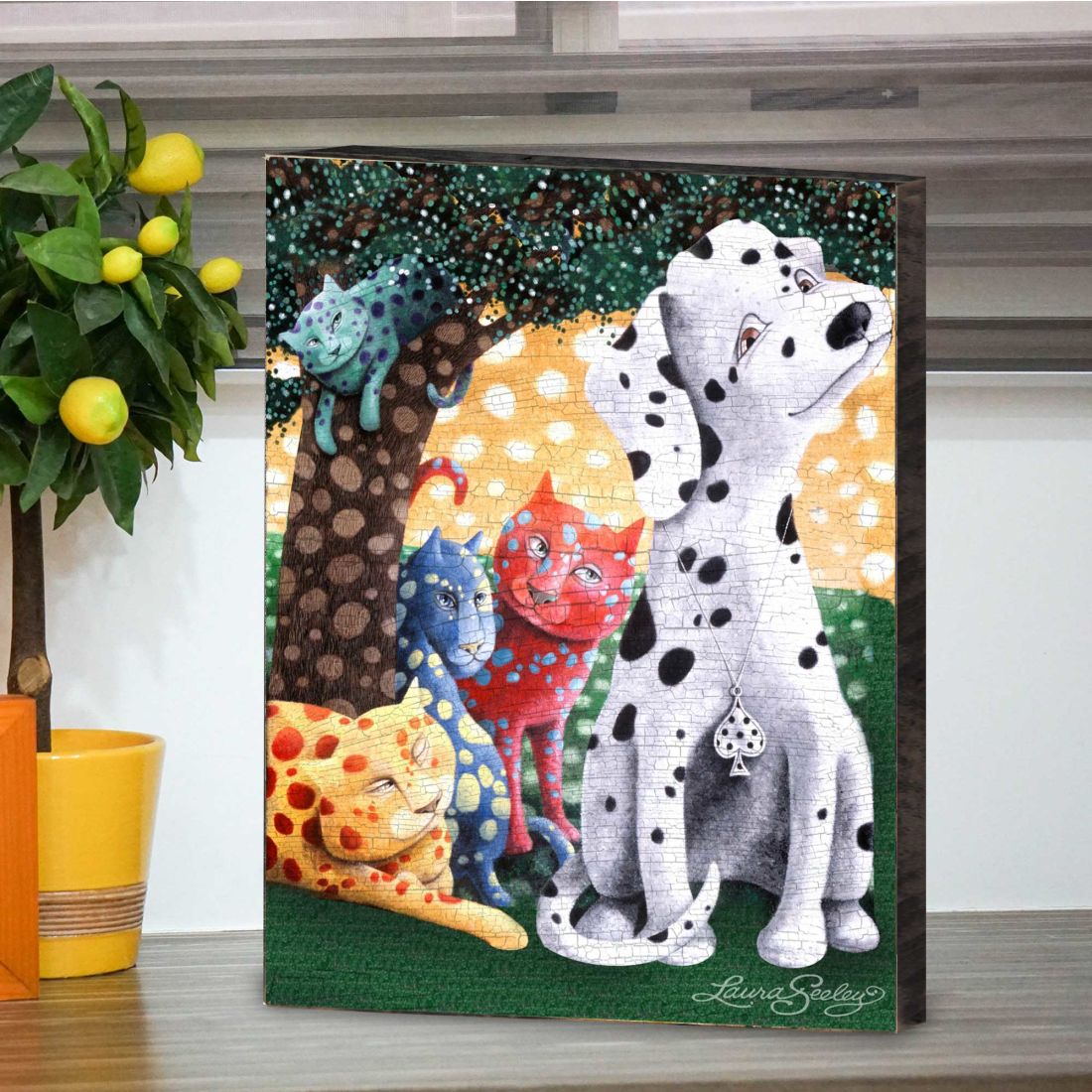 The World We Weave Wooden Wall Art by Laura Seeley - Pets Dog and Cats Decor - 8511119B