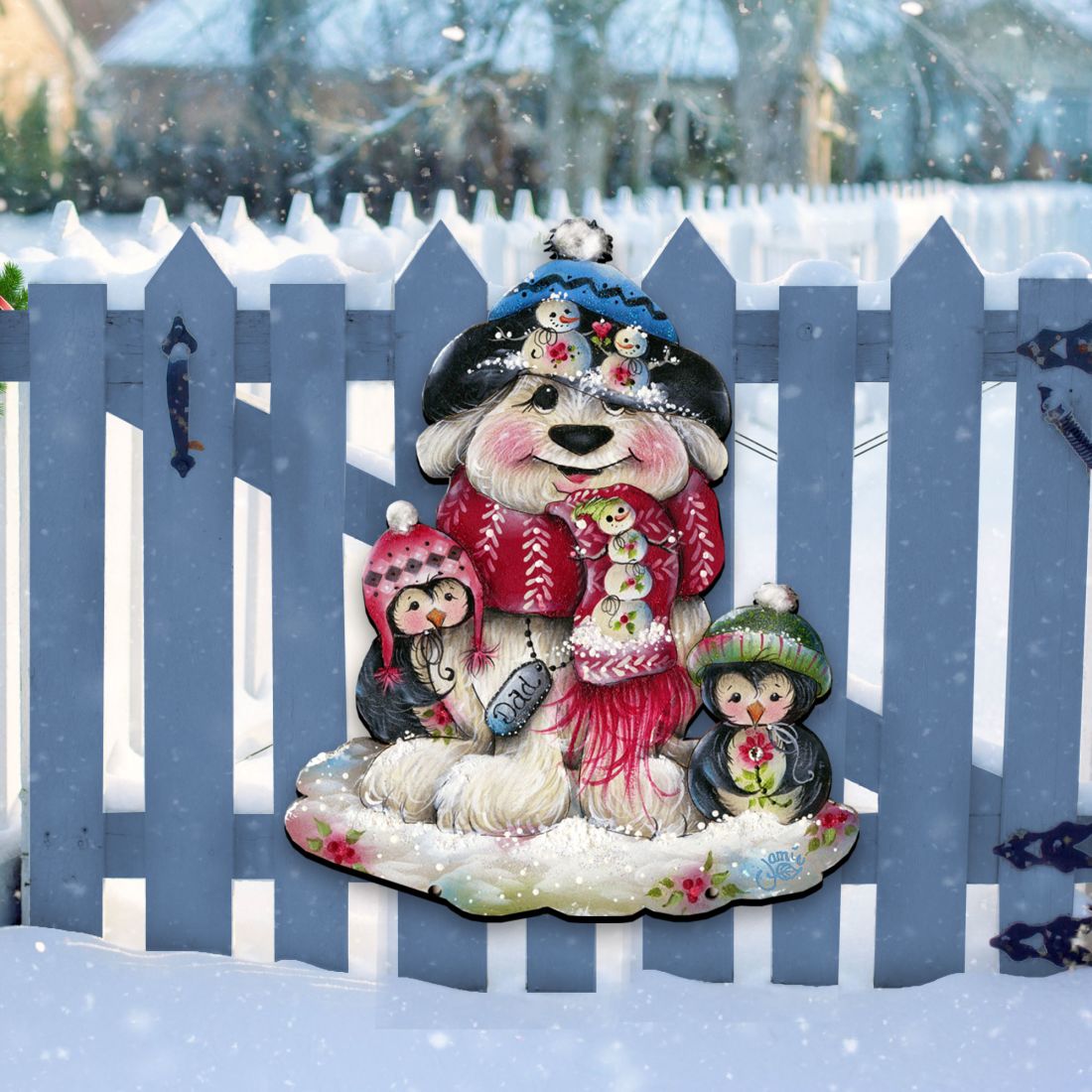 Christmas Dog Penguin Door Decor by Jamie Mills-Price - Pets Dog and Cats Decor - 8457503H