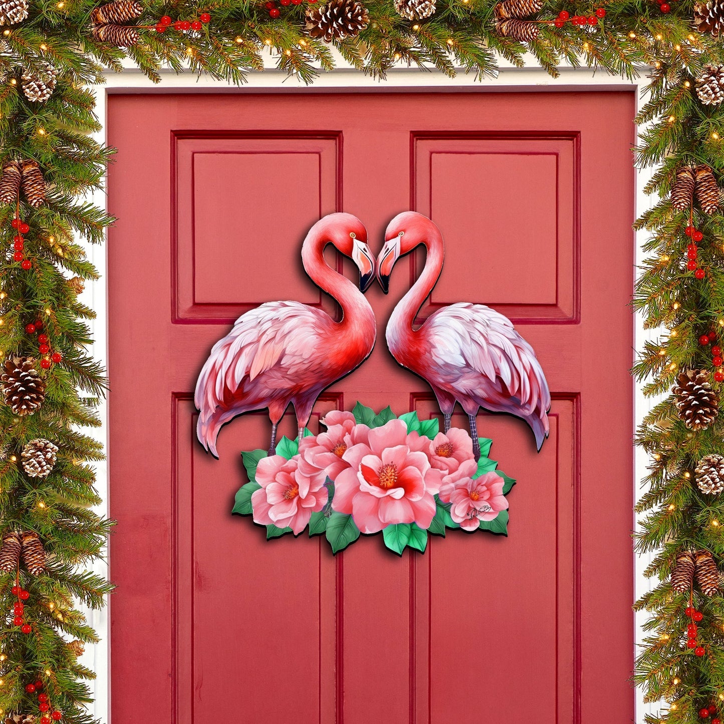Flamingos Love Holiday Door Decor by G. Debrekht - Love Kids Family Decor - 8611039H