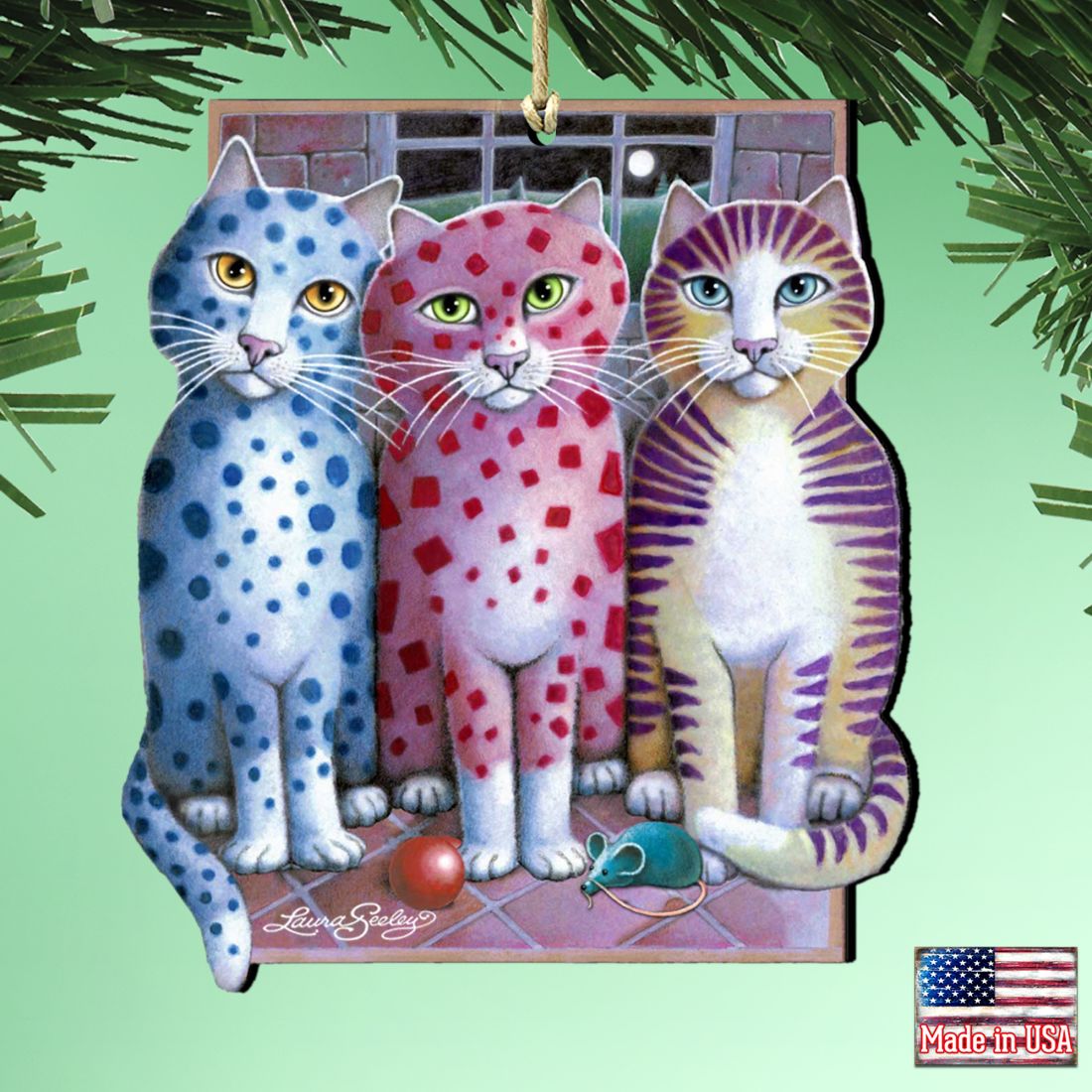 Board Meeting Wooden Ornaments Pets by Laura Seeley - Pets Dog and Cats Decor - 8512051-LS