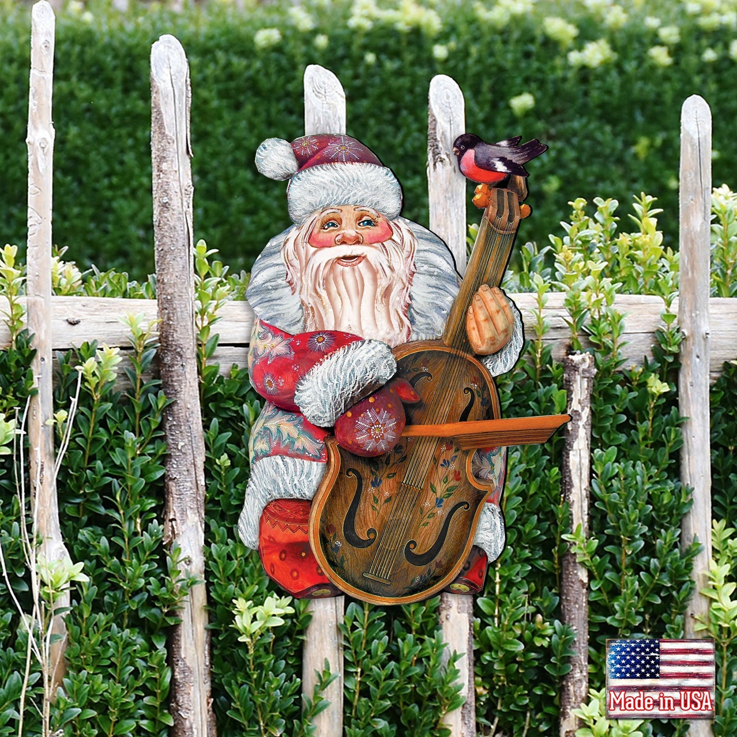 Violin Santa Christmas Door Decor by G. DeBrekht - Christmas Santa Snowman Decor - 8116210H
