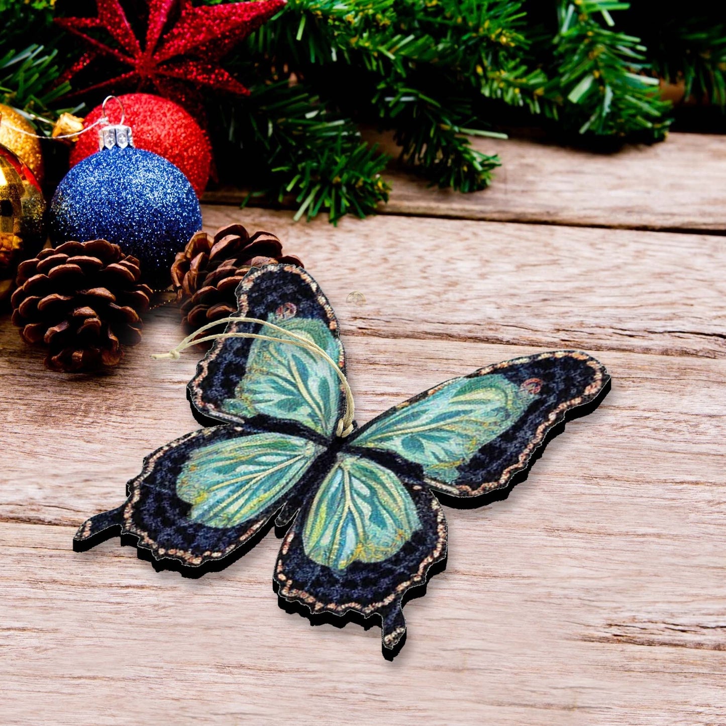 Summer Butterfly Decorative Wooden Ornaments of 3 by G. Debrekht - Wildlife Decor - 8091012-1-S3