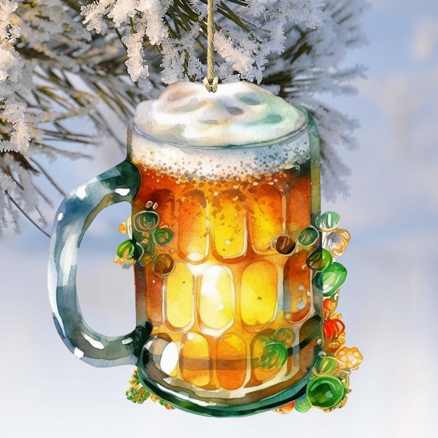 Irish Beer Mug Wooden Ornaments by G. DeBrekht Celtic St Patrick Decor - 8652775