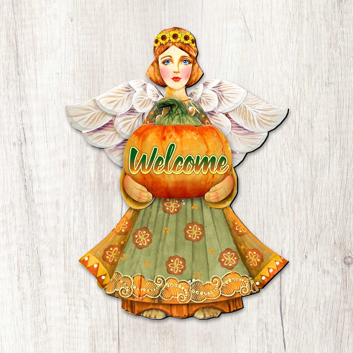 Welcome Fall Angel Halloween Door Decor by G. DeBrekht - Thanksgiving Halloween Decor - 8155232-2H