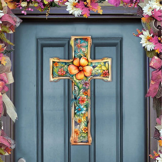Blossom Cross Holiday Door Decor by G. Debrekht - Easter Spring Decor - 8688165H