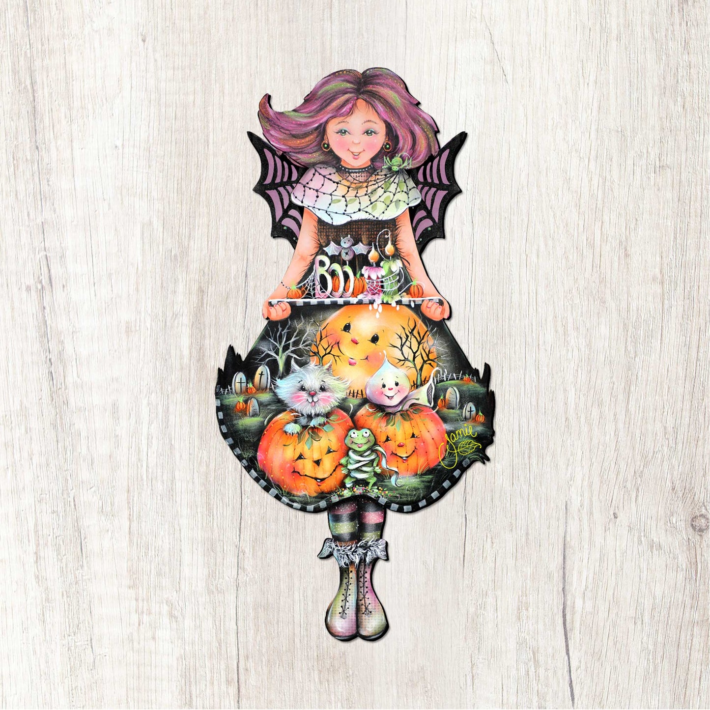 Pumpkin Fairy Halloween Door Decor by Jamie Mills-Price - Thanksgiving Halloween Decor - 8457412H