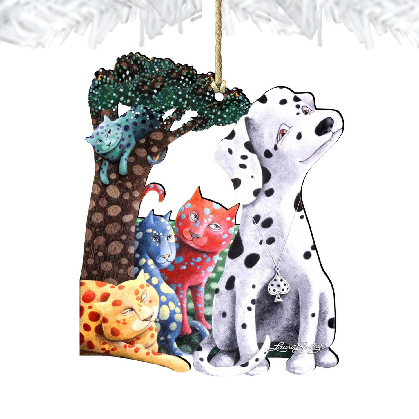 The World We Weave Wooden Ornaments by Laura Seeley - Pets Dog and Cats Decor - 8511013-LS