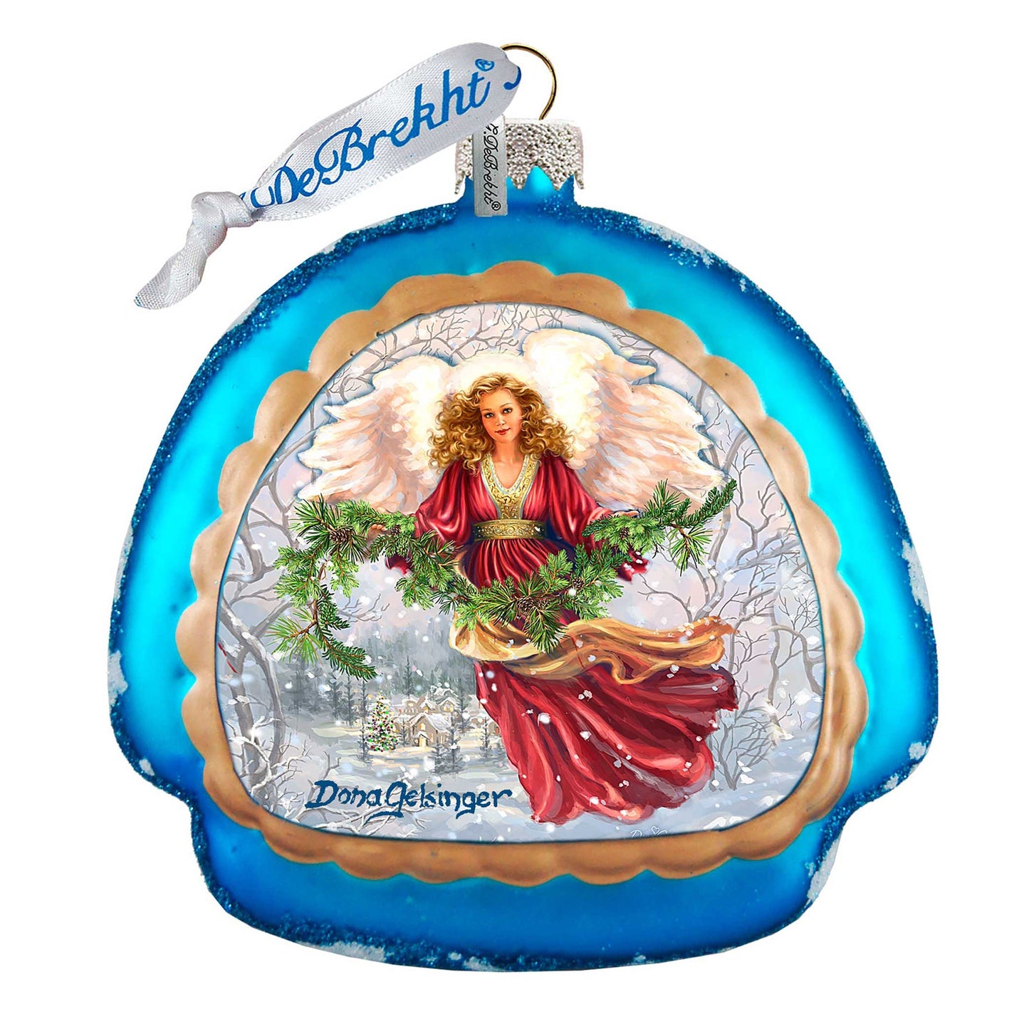 Snowfall Angel Glass Ornament by D. Gelsinger - Nativity Holiday Decor - 756-102-DG