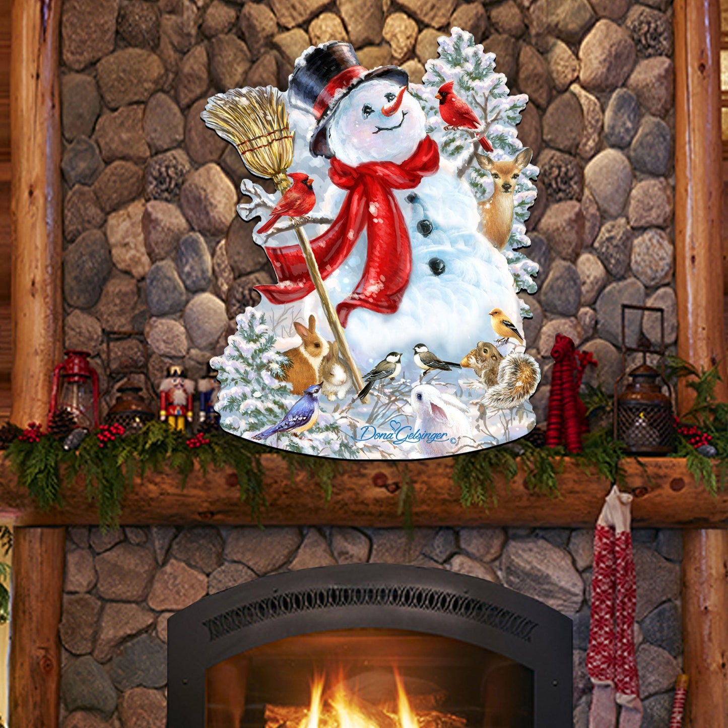 Frosty Forest Friends Christmas Door Decor by D. Gelsinger - Christmas Santa Snowman Decor - 8461026H-1624
