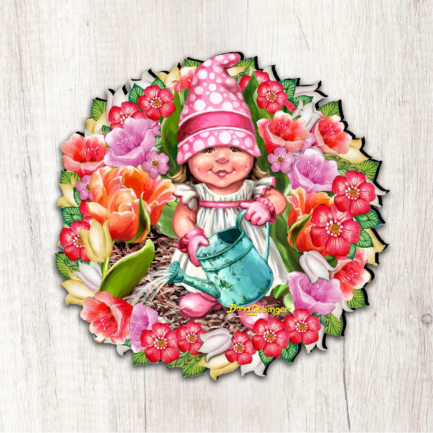 Spring Wreath Blossom Gnome Door Decor by D. Gelsinger - Christmas Decor - 8461055H-DG
