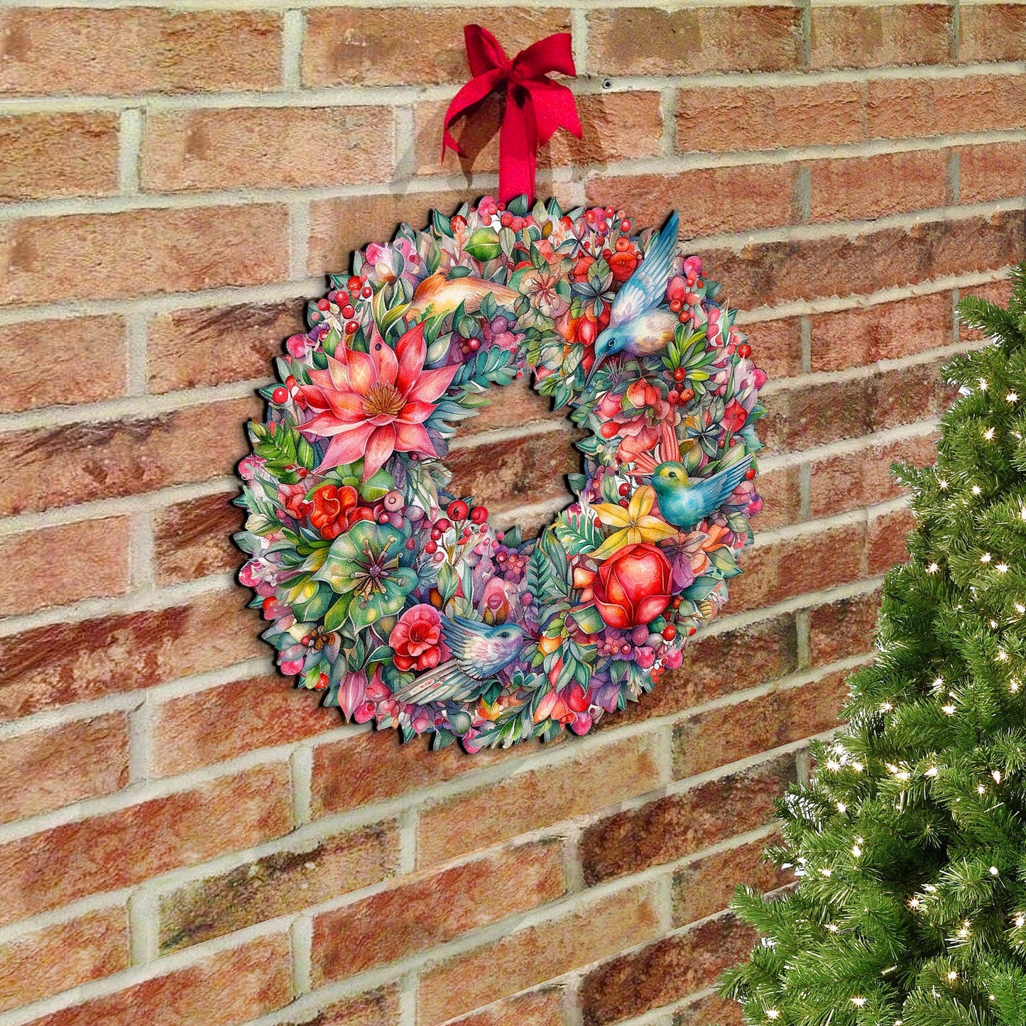 Summer Blooms Wreath Holiday Door Decor by G. Debrekht - Spring Easter Decor - 8611072H