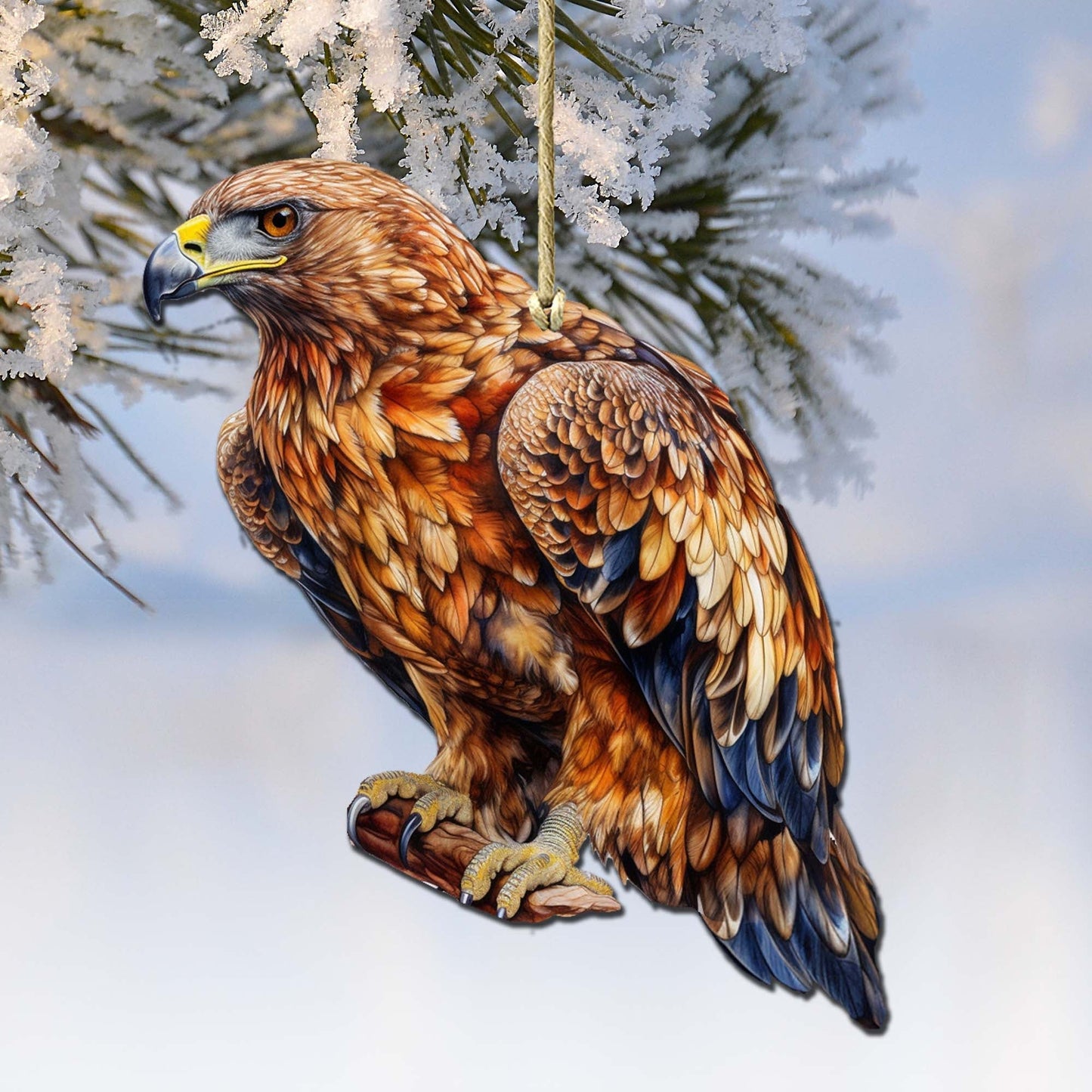 Alaskan Golden Eagle Wooden Ornaments by G.Debrekht - Wildlife Holiday Decor - 8710101-5