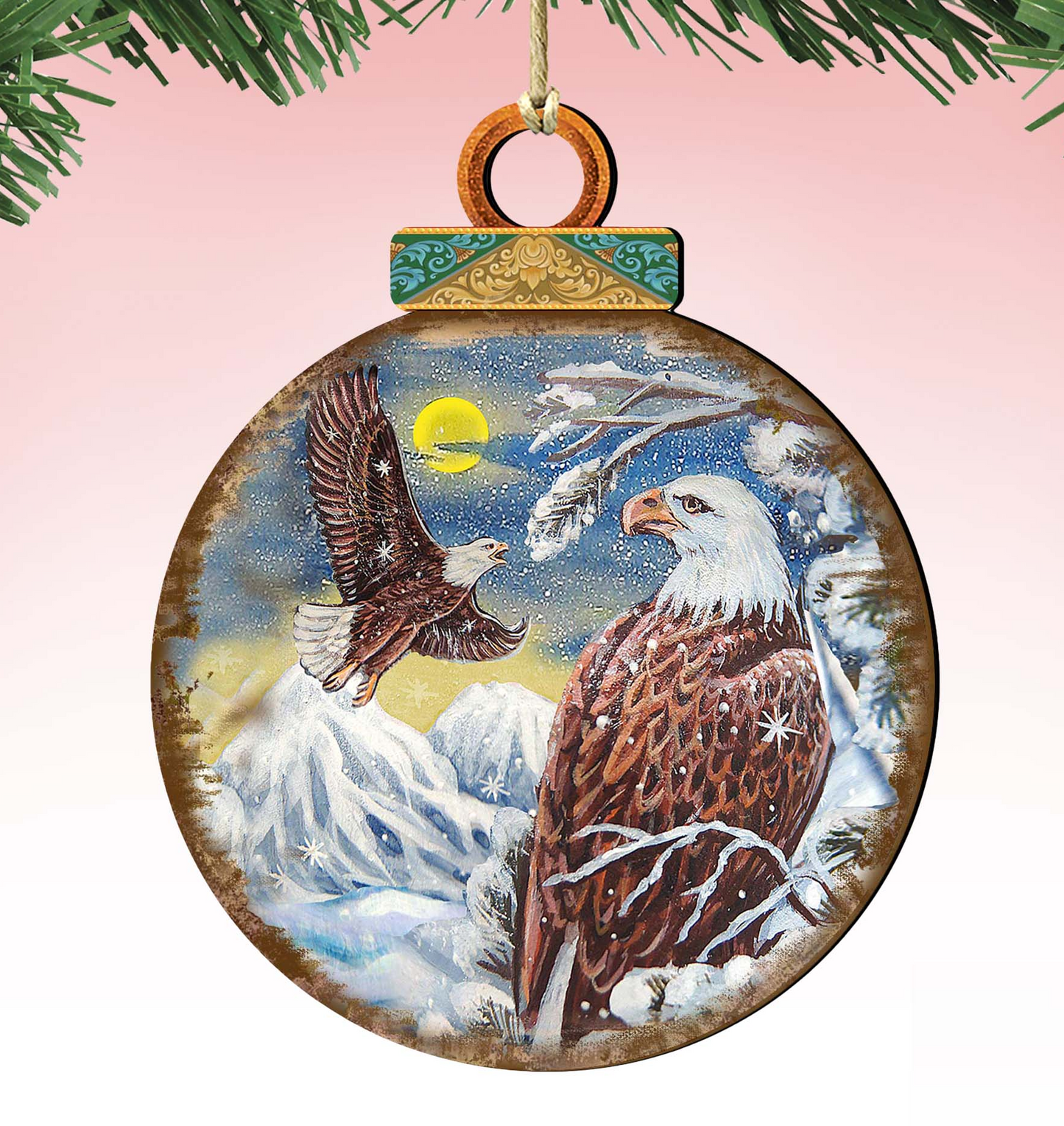 Eagles Ball Wooden Ornaments by G. DeBrekht - Wildlife Holiday Decor - 8025219