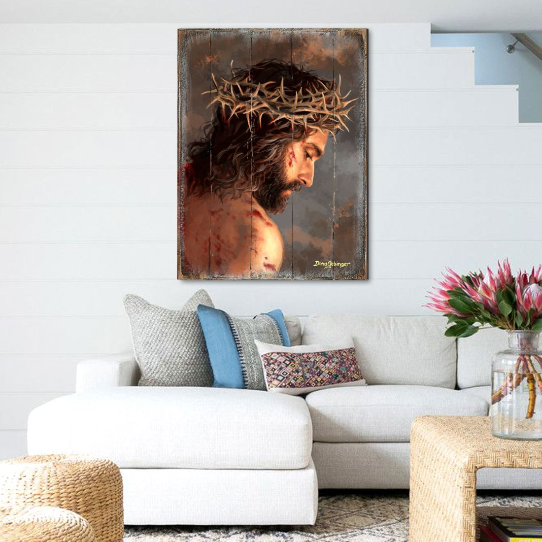 Solemn Night Jesus Wooden Wall Art by D. Gelsinger - Easter Spring Decor - 95668B-DG